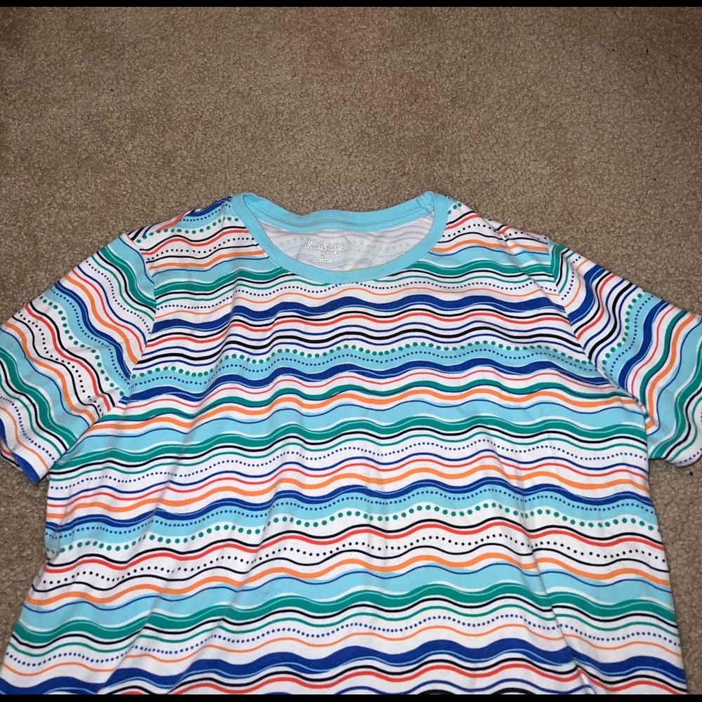 Kim Rogers Blue, Orange & White Shirt size PL - Picture 4 of 9